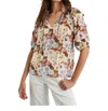 Rails Paris Floral Split Neck Top In Multi