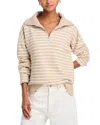 Rails Parker Half Zip Pullover In Heather Beige Stripe