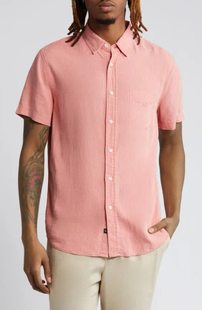 Rails Paros Linen Blend Short Sleeve Button-up Shirt In Equator