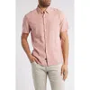 Rails Paros Short Sleeve Linen Blend Button-up Shirt In Desert Rose