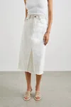 Rails Highland Two-tone Denim Midi Skirt In White