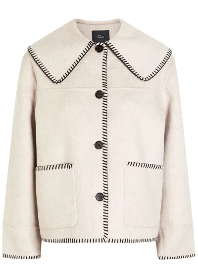 Rails Patty Whip-stitch Wool-blend Jacket In White