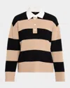 Rails Paxton Cashmere-blend Rugby Sweater In Black