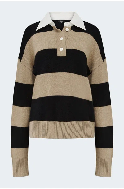 Rails Paxton Sweater In Oatmeal Black Stripes In Multi