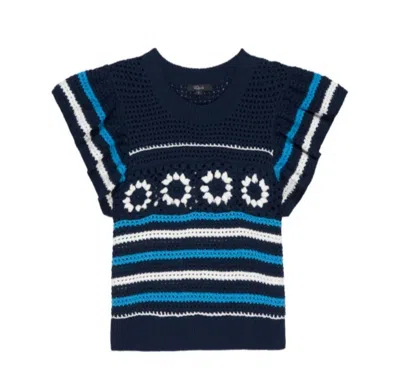 Rails Penelope Top In Navy Sky Crochet In Multi