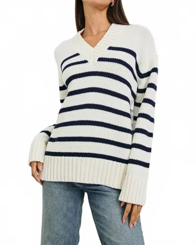 Rails Penny Knit Sweater In Ivory Navy In Neutral