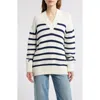 Rails Penny Stripe V-neck Cotton Sweater In Multi