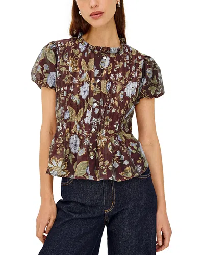Rails Pepper Pleated Puff Sleeve Blouse In Brown
