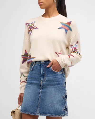 Rails Perci Intarsia-knit Star Sweater In Ivory Rain