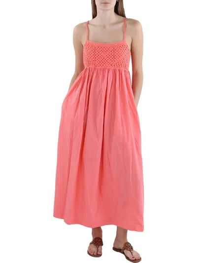 Rails Petites Meeka Womens Crochet Emi Midi Dress In Red