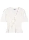 Rails Portia Shirred Cotton-blend Top In White