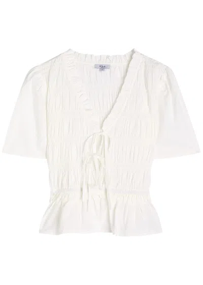 Rails Portia Shirred Cotton-blend Top In White