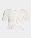Rails Portia Shirred Tie-front Blouse