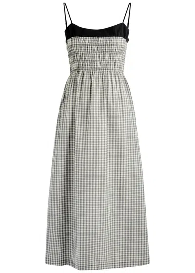 Rails Primrose Checked Cotton-blend Midi Dress In Black And White