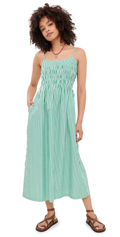 Rails Womens Emerald Stripe Primrose Striped Cotton-blend Midi Dress In Blue
