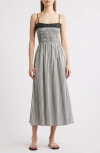 Rails Primrose Black Trim Neckline Midi Dress In Jet Gingham In Multi