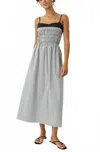Rails Primrose Black Trim Neckline Midi Dress In Jet Gingham In Gray