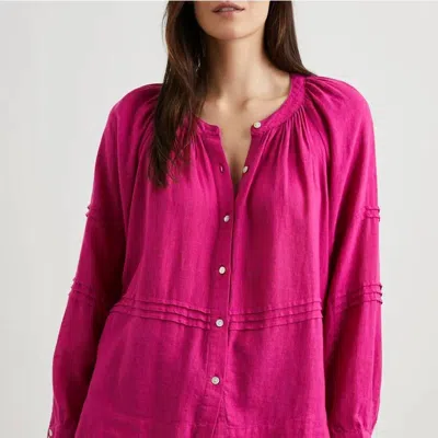 Rails Frances Linen Blend Button-up Shirt In Purple