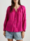 Rails Frances Linen Blend Button-up Shirt In Pink