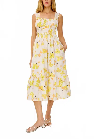 Rails Rafaella Smocked Dress In Tossed Daffodils In White