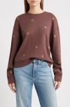 Rails Ramona Horseshoe Embroidered Crewneck Sweatshirt In Brown