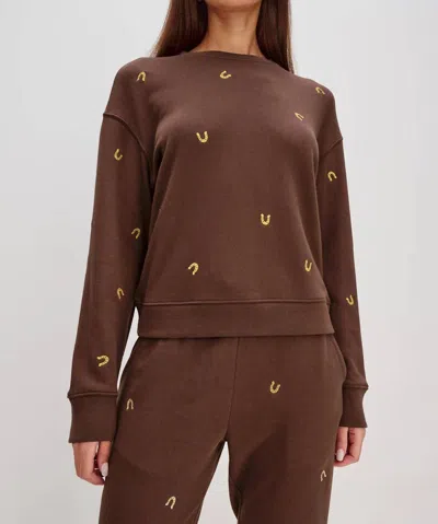 Rails Ramona Long Sleeve Sweatshirt In Horseshoes In Brown
