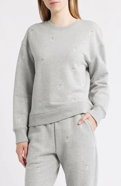 Rails Ramona Martini Embroidered Cotton Sweatshirt In Gray