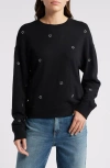 Rails Ramona Star Embroidered Wool Blend Sweatshirt In Black/silver Star