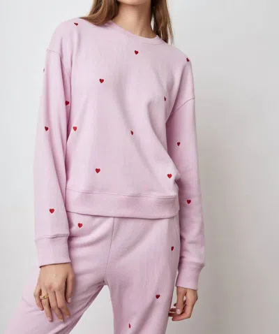 Rails Ramona Sweatshirt In Red Hearts In Pink