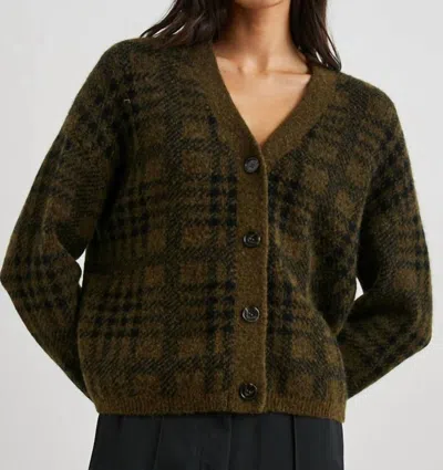 RAILS REESE CARDIGAN SWEATER IN OLIVE PLAID