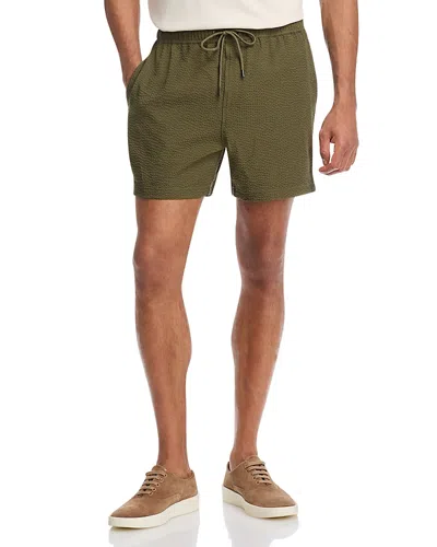 Rails Relaxed Fit La Brea 5 Shorts In Olive Seersucker