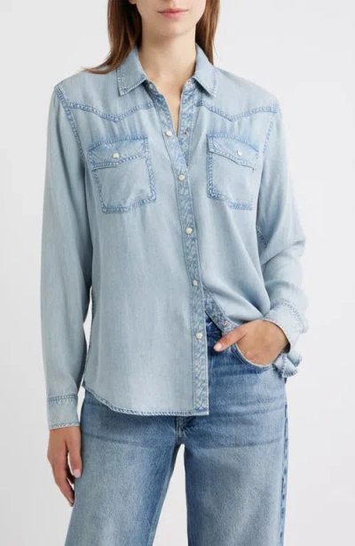 Rails Remi Chambray Pearl Snap Shirt In Blue