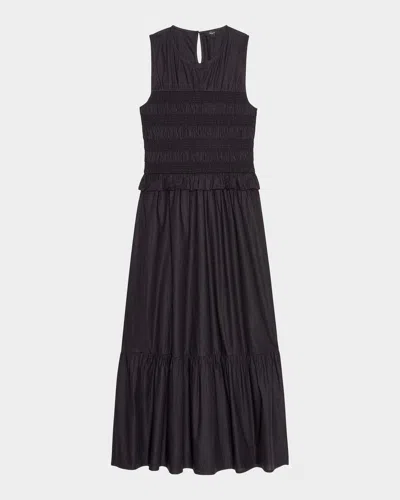 Rails Rialto Cotton Smocked Midi Dress In Black