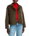 Rails Easton Cropped Wool-blend Jacket In Olive