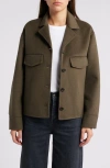 Rails Easton Cropped Wool-blend Jacket In Olive