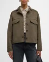 Rails Easton Cropped Wool-blend Jacket In Olive