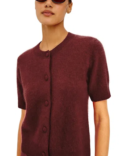 Rails Roman Wool Short Sleeve Cardigan In Brown