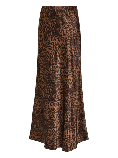 Rails Romina Anima-print Maxi Skirt In Brown
