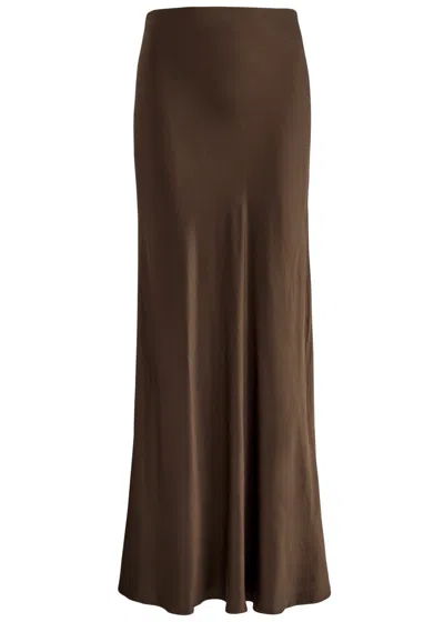 Rails Romina Satin Maxi Skirt In Dark Green