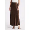 Rails Romina Satin Maxi Skirt In Dark Moss