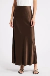 Rails Romina Satin Maxi Skirt In Dark Moss