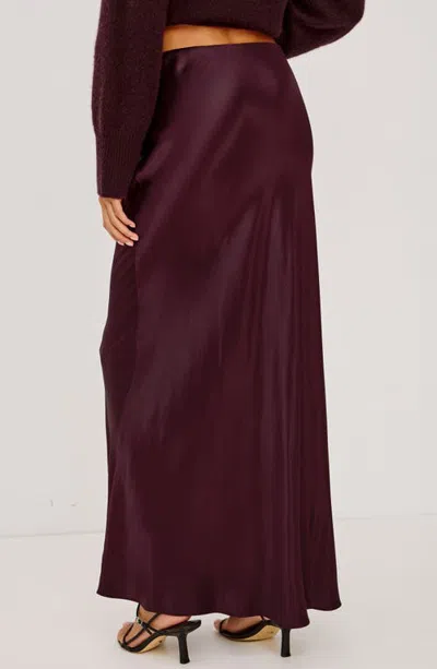 Rails Romina Satin Maxi Skirt In Burgundy