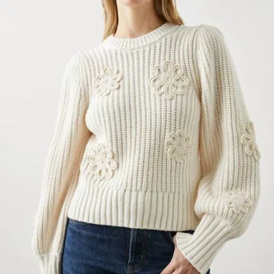 Rails Romy Sweater - Crochet Daisies In Ivory In White