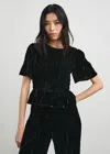 Rails Rosie Smocked-ruffled Blouse In Black