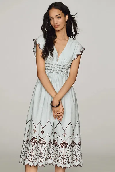 Rails Roxanne 100% Cotton Midi Dress In White