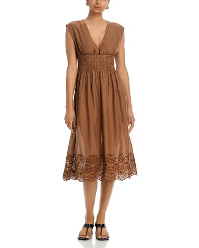 Rails Roxanne Embroidered Hem Dress In Brown