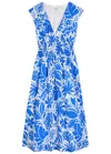 Rails Roxanne Printed Cotton-blend Midi Dress In Blue