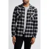 Rails Roy Relaxed Fit Plaid Stretch Cotton Snap-up Shirt In Mirror Smoke