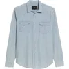 Rails Roy Relaxed Fit Plaid Stretch Cotton Snap-up Shirt In Sunfaded Indigo