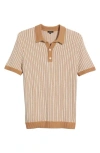 Rails Royce Stripe Knit Polo In Tawny White